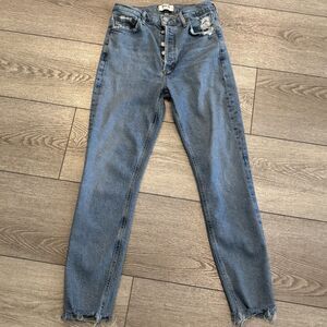 AGOLDE Button Fly Jeans Los Angeles Women's Size 26 Light Wash Distressed